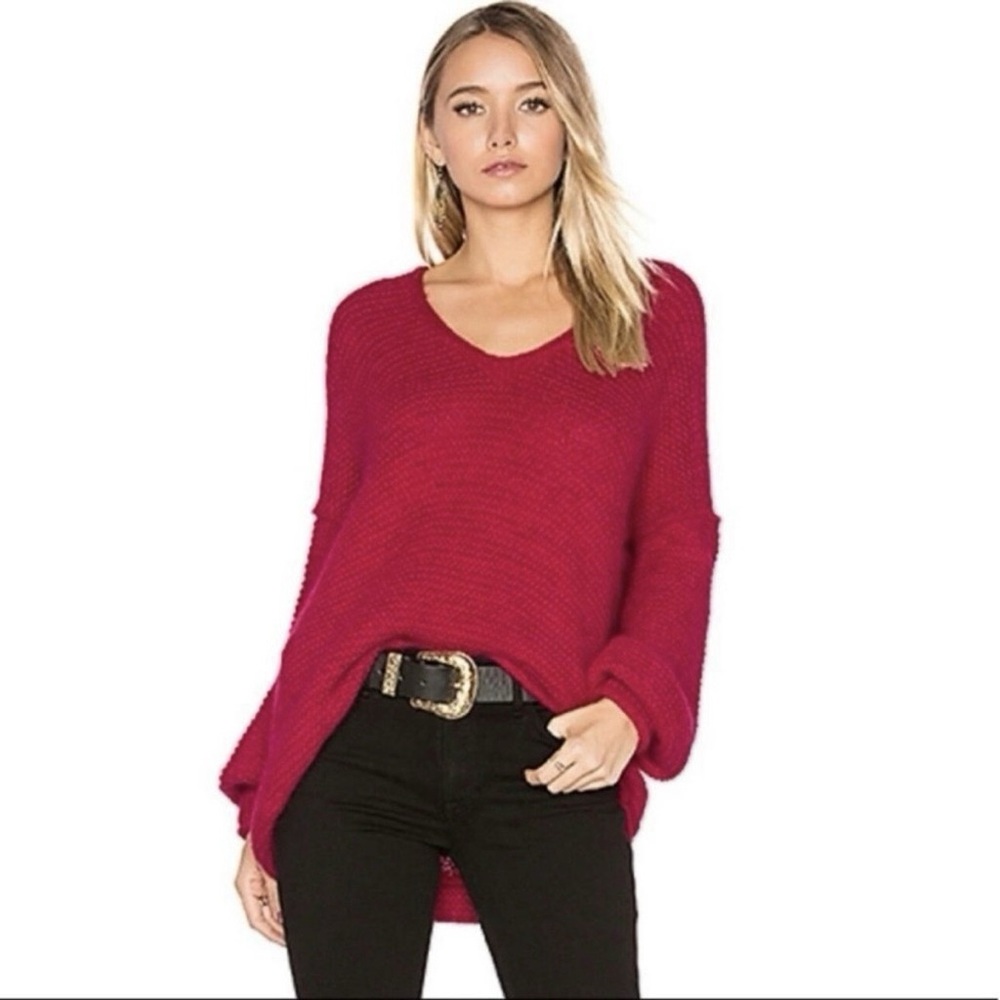 Free People Sweater Womens Pink All Mine Slouchy Alpaca Blend Oversized size M